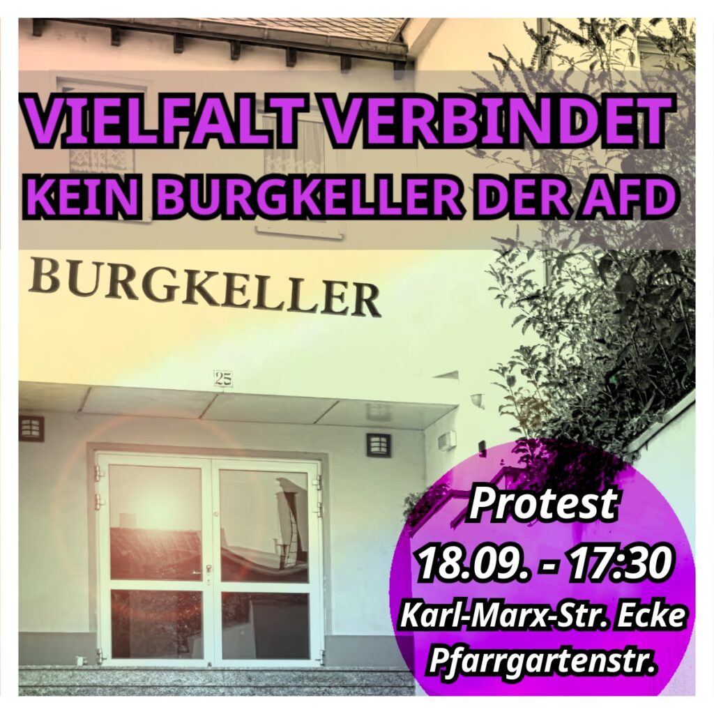 Vielfalt verbindet - Kein Burgkeller der AfD - 18.09. 17:30 Elsterberg